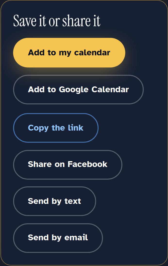 The Save it or share it buttons